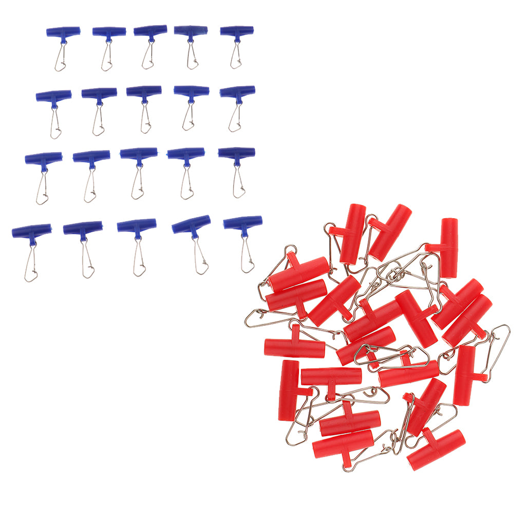 40 Pieces Fishing Sinker Slides with Hooked Snap Connector for Braid Line