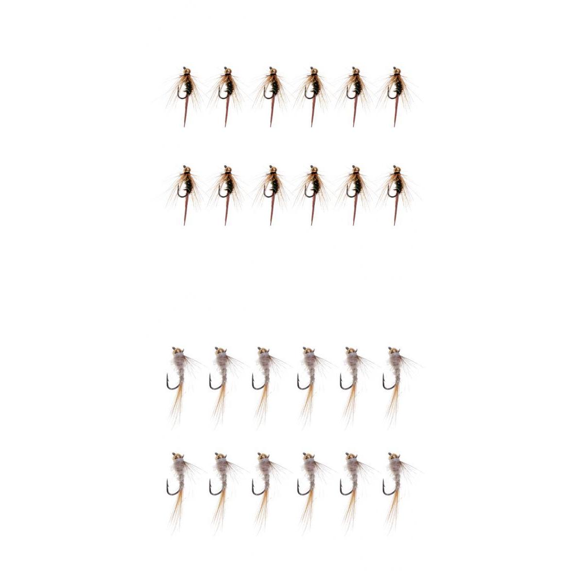 12pcs Bead Head Fly Fishing Nymph Flies and 12pcs Bead Head Prince Nymph