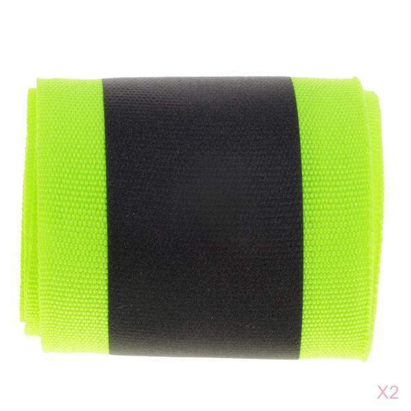2 Roll Polyester Reflective Webbing Ribbon for Shirts Bag Fluorescent Green