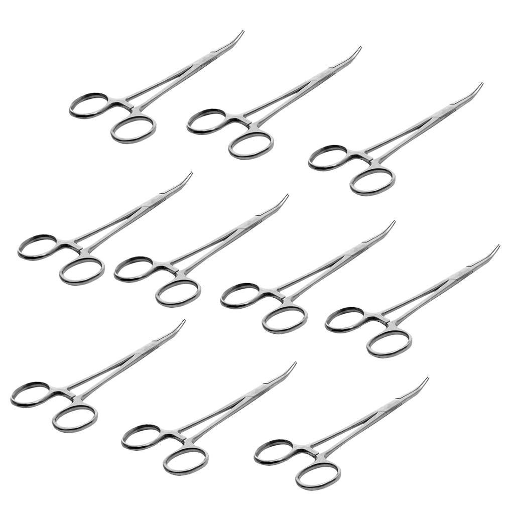 10x Hemostatic Locking Clamp Forceps Curved Dental 12.5cm