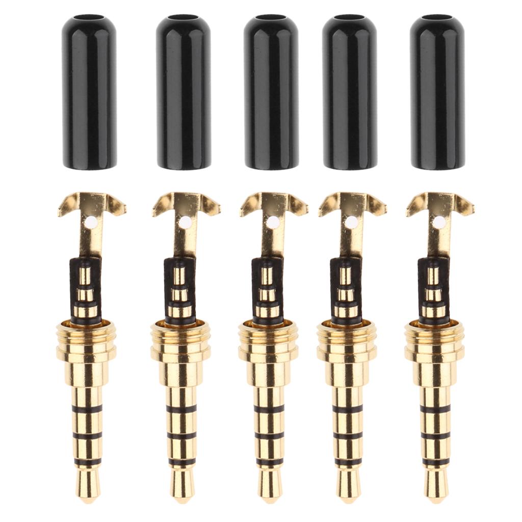 5 Pieces Universal DIY 3.5mm Audio Jack Plug Male Head for Earphone Headset