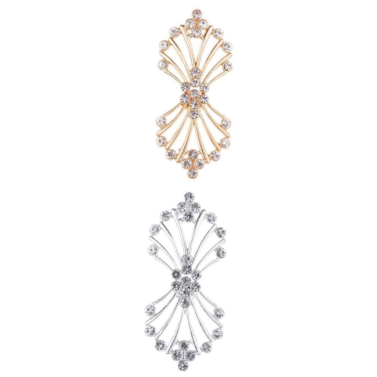 2 Set Vintage Style Rhinestone Crystal Wedding Buckle Dress Embellishments