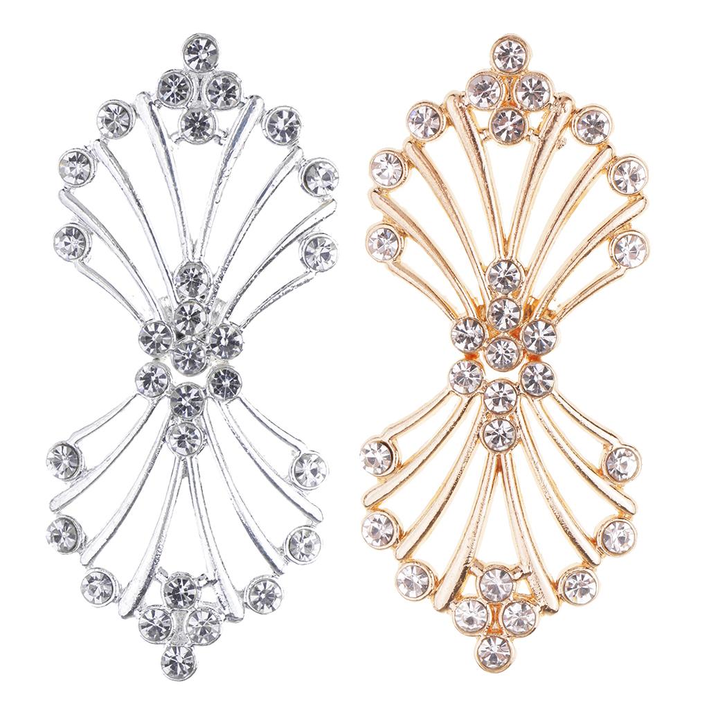 2 Set Vintage Style Rhinestone Crystal Wedding Buckle Dress Embellishments