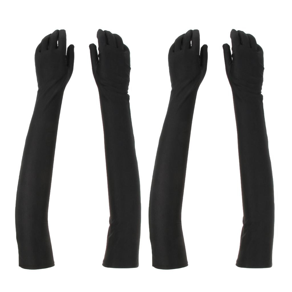 2x Women Long 1920s Opera Gloves Evening Wedding Sun Block Elbow Gloves