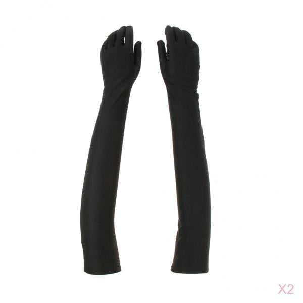 2x Women Long 1920s Opera Gloves Evening Wedding Sun Block Elbow Gloves