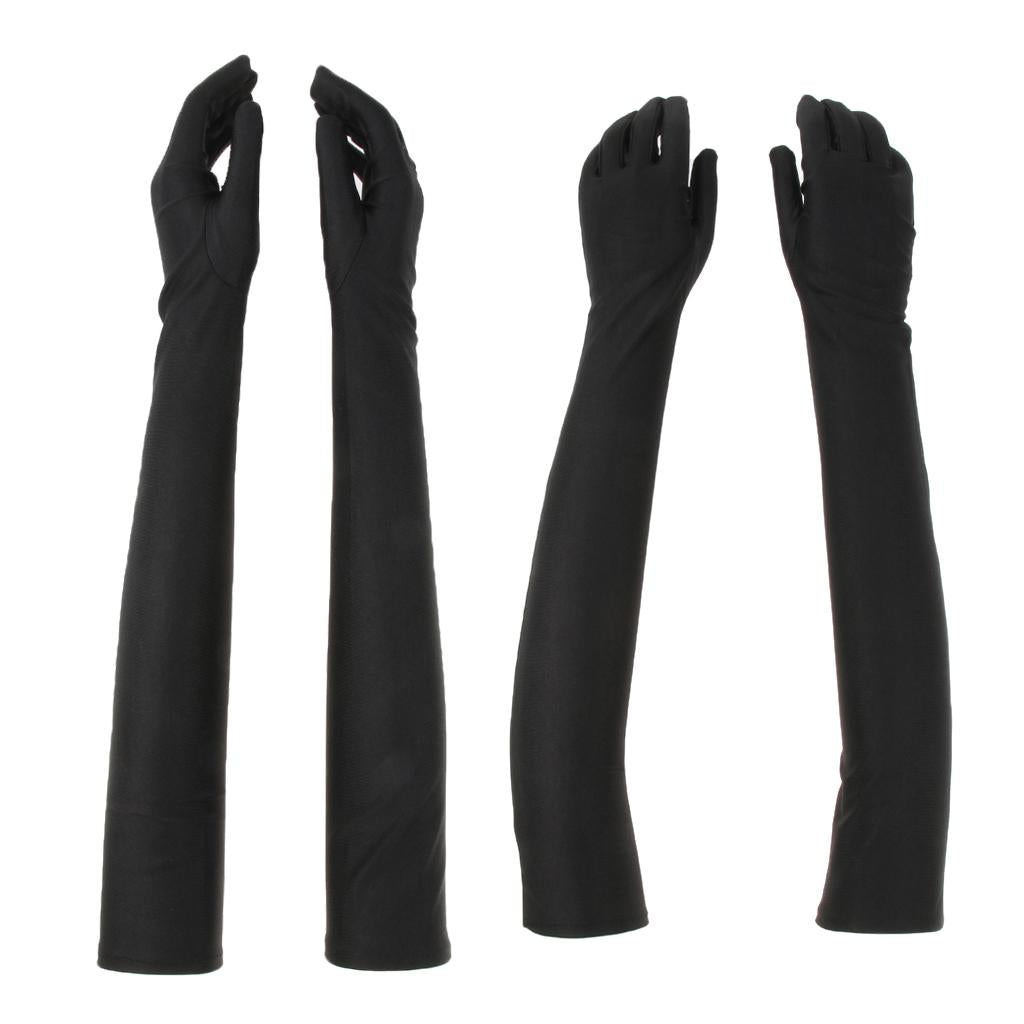 2x Women Long 1920s Opera Gloves Evening Wedding Sun Block Elbow Gloves