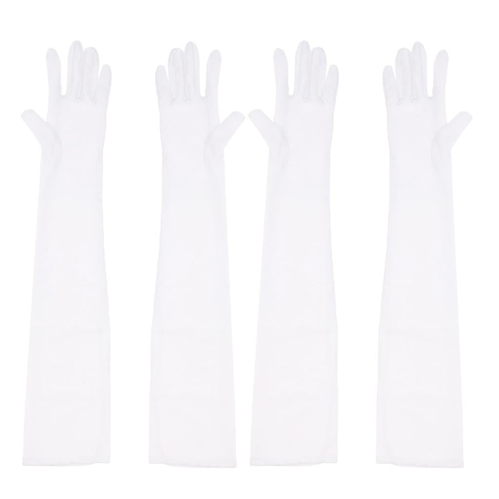 2 Pairs Women's Long 1920s Opera Gloves Evening Wedding Elbow Gloves