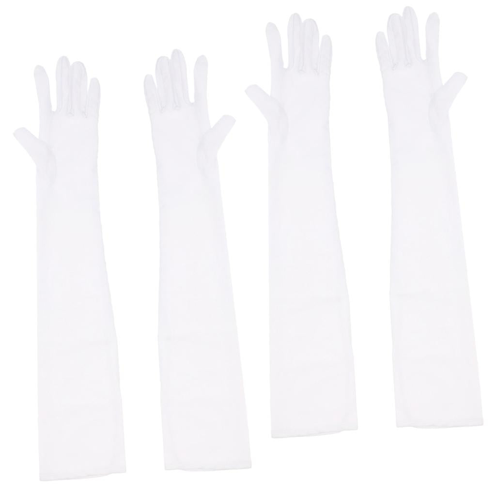 2 Pairs Women's Long 1920s Opera Gloves Evening Wedding Elbow Gloves