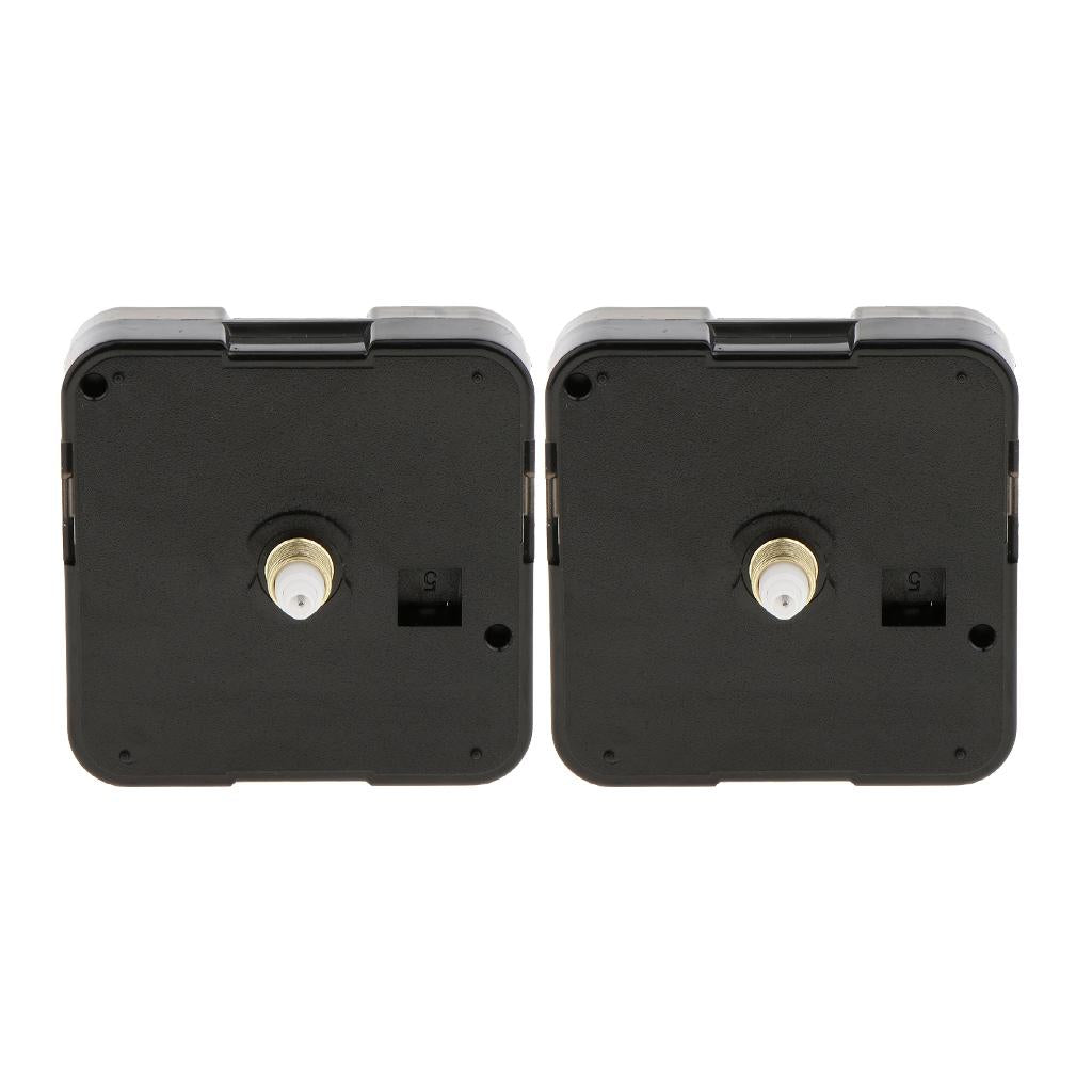 2 Pieces Black Wall Clock Quartz Movement Mechanism DIY Replacement Part