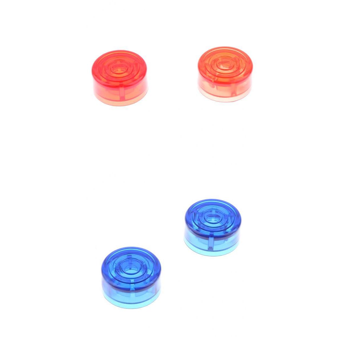 4pcs Guitar Effect Foot Nail Cap Protection Cap for Effects Pedal Blue+Red