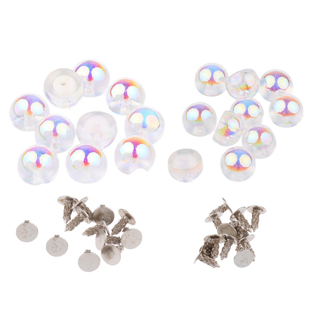 20 Sets Pearl Beads Rivet Studs Decorative Buttons Leathercraft 8mm 10mm
