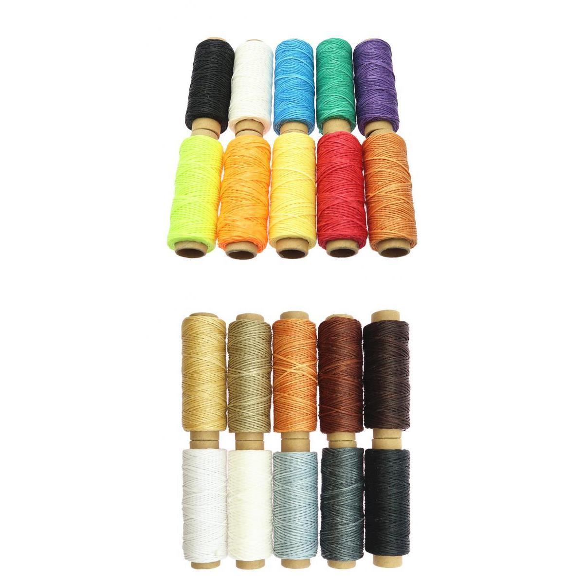 20 Pieces 50m Wax Cotton Threads Hand Sewing Wax Line DIY Leather Accessory