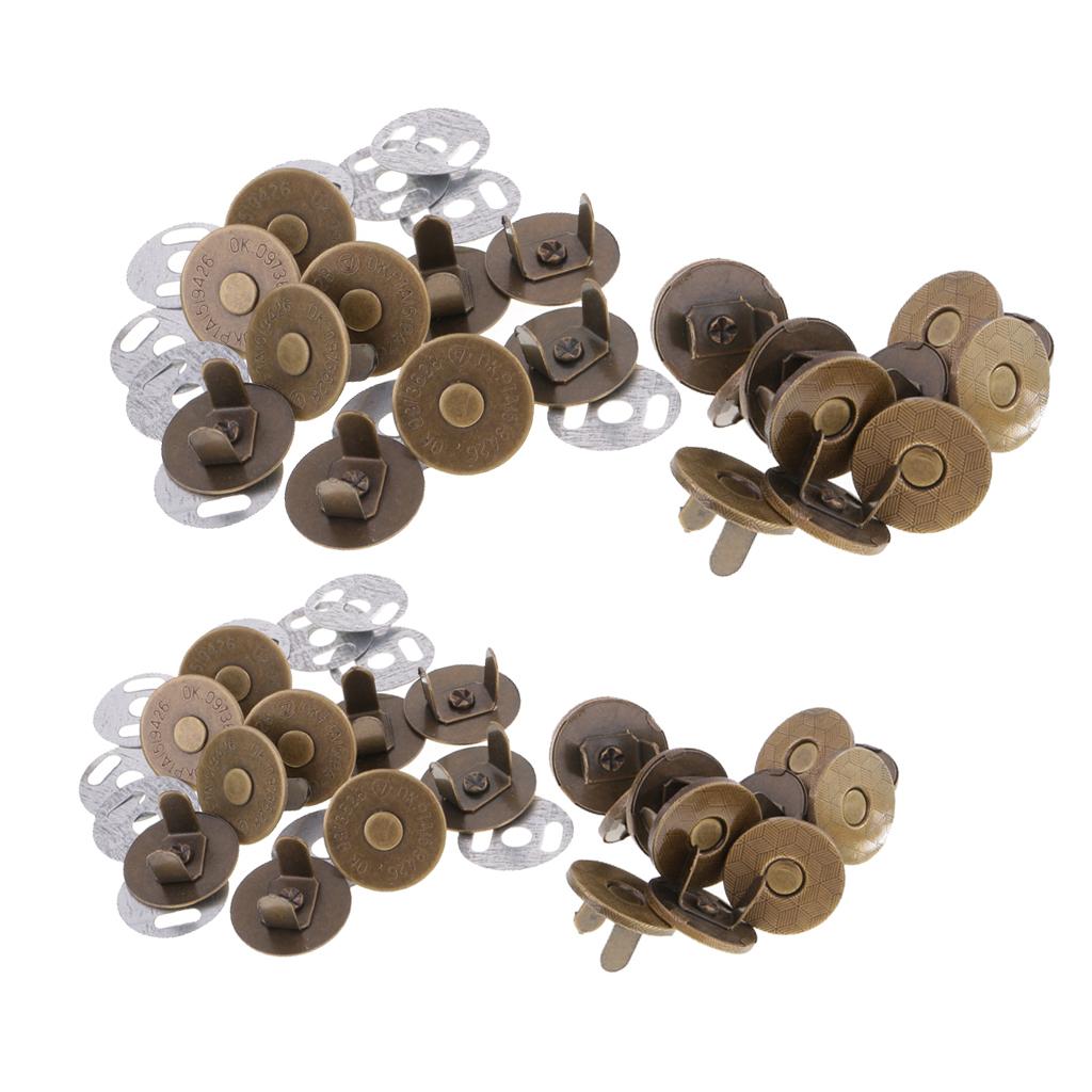 20 Sets Magnetic Clasp Snaps Magnet Button Sewing Craft 14mm 18mm bronze