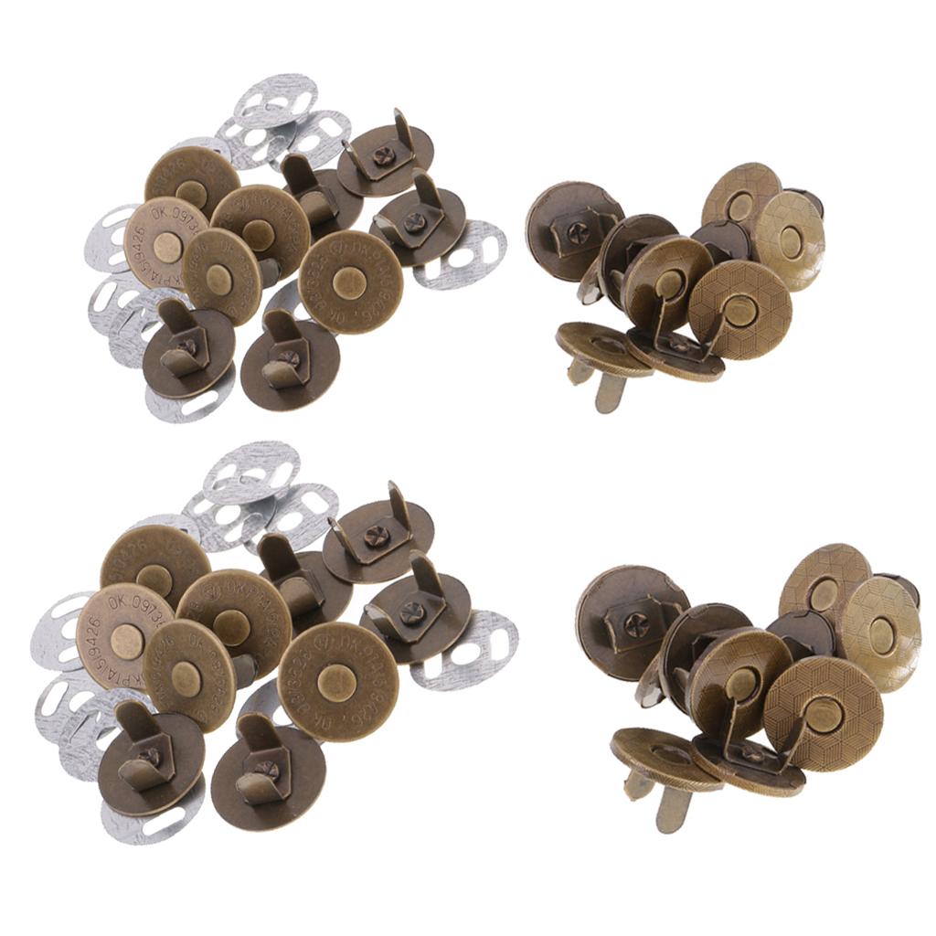 20 Sets Magnetic Clasp Snaps Magnet Button Sewing Craft 14mm 18mm bronze