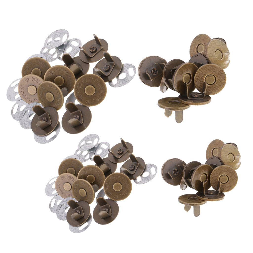 20 Sets Magnetic Clasp Snaps Magnet Button Sewing Craft 14mm 18mm bronze