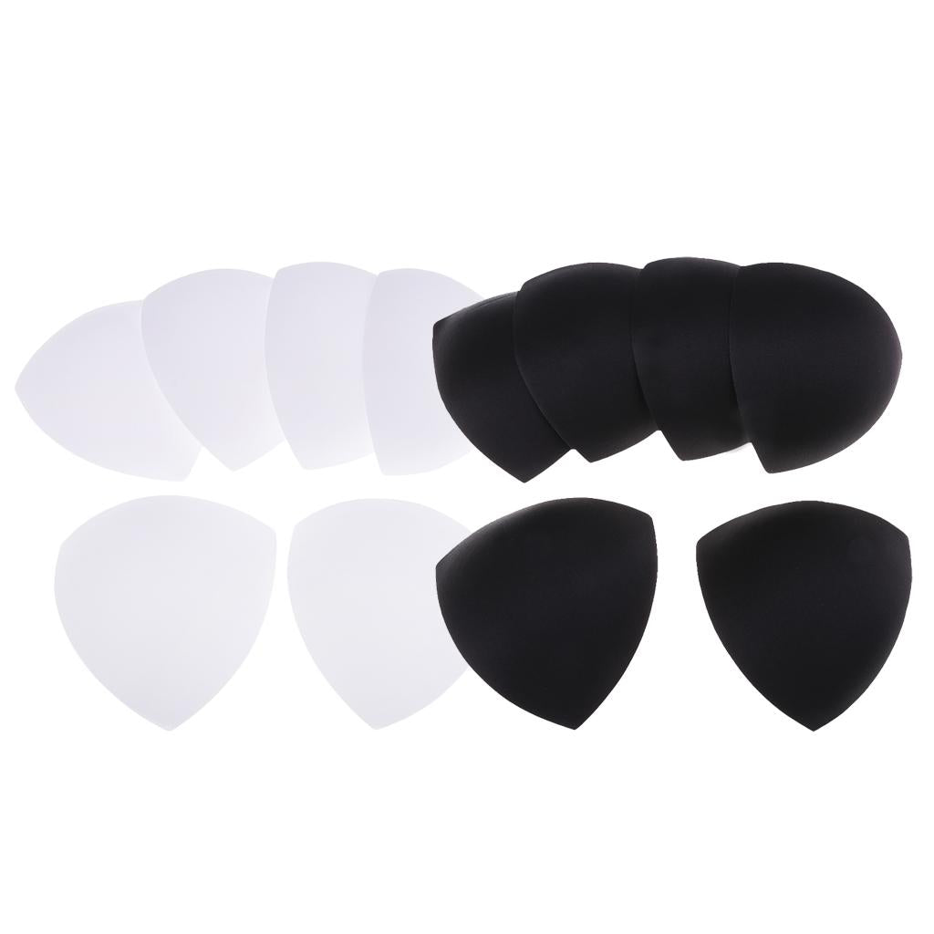 6 Pairs Women's Triangle Bra Pads Inserts for Sports Bra Bikini Black White