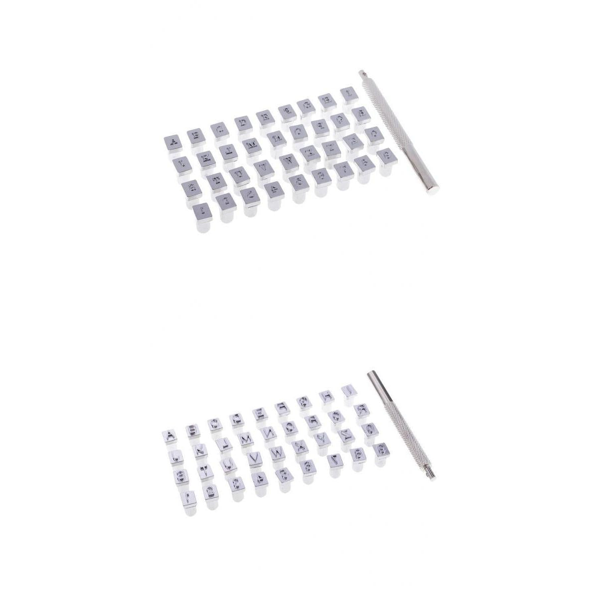 2 Sets Alphabet Number Stamp Punch Set for Leather Crafts DIY Tools 3mm/6mm