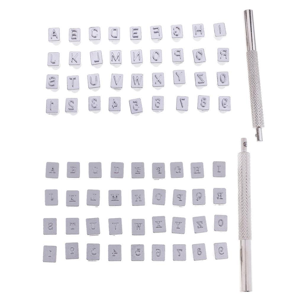 2 Sets Alphabet Number Stamp Punch Set for Leather Crafts DIY Tools 3mm/6mm