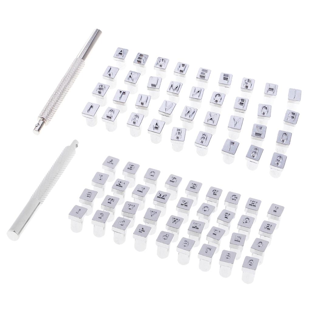 2 Sets Alphabet Number Stamp Punch Set for Leather Crafts DIY Tools 3mm/6mm