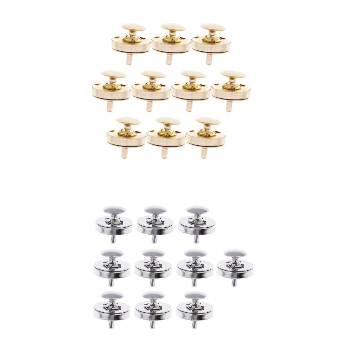 20 Sets Double Sided Nail Magnetic Button Clasp Sewing Fasteners Silver Gold