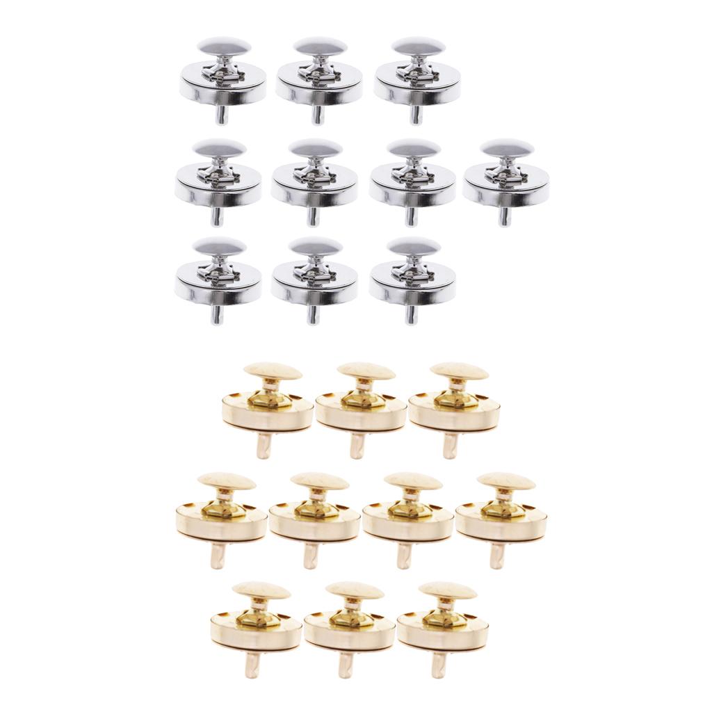 20 Sets Double Sided Nail Magnetic Button Clasp Sewing Fasteners Silver Gold