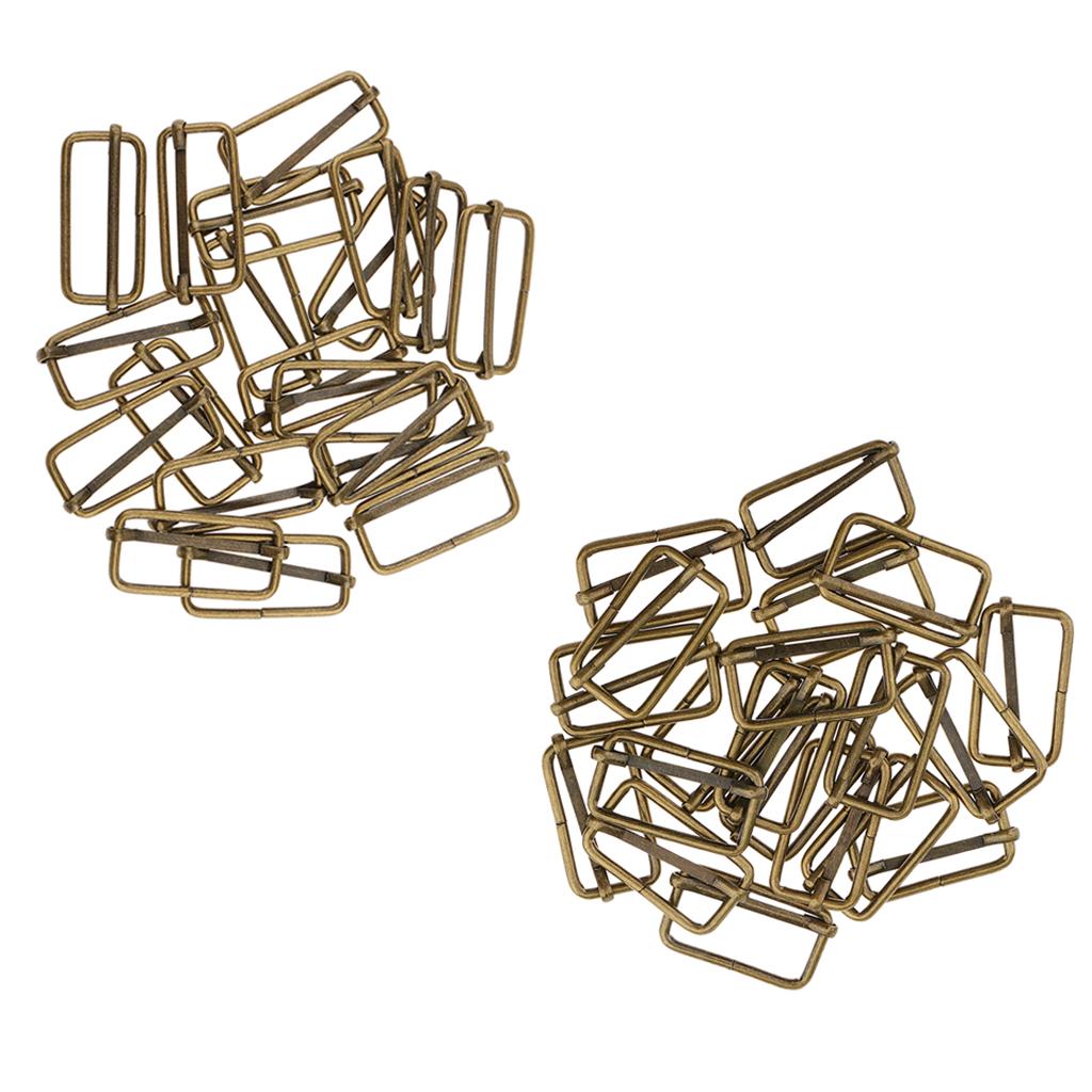 40Pcs Metal Adjustable Buckle Connector for Bag Strap 32mm 38mm Bronze