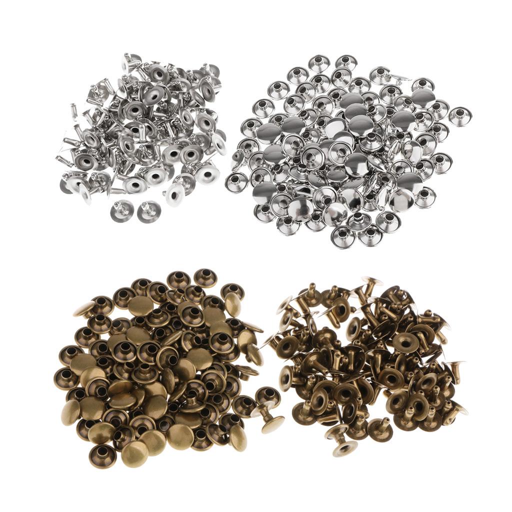 200 Pieces Single Cap Rapid Rivets DIY Leather Craft Repair 9x8mm