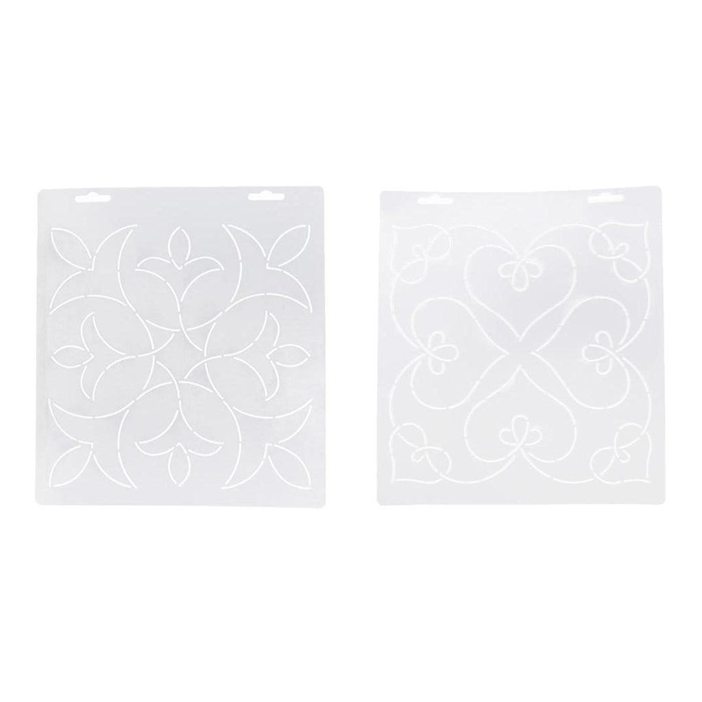 2Pcs Plasitc Quilting Template Stencils for Embroidery Patchwork DIY Sewing