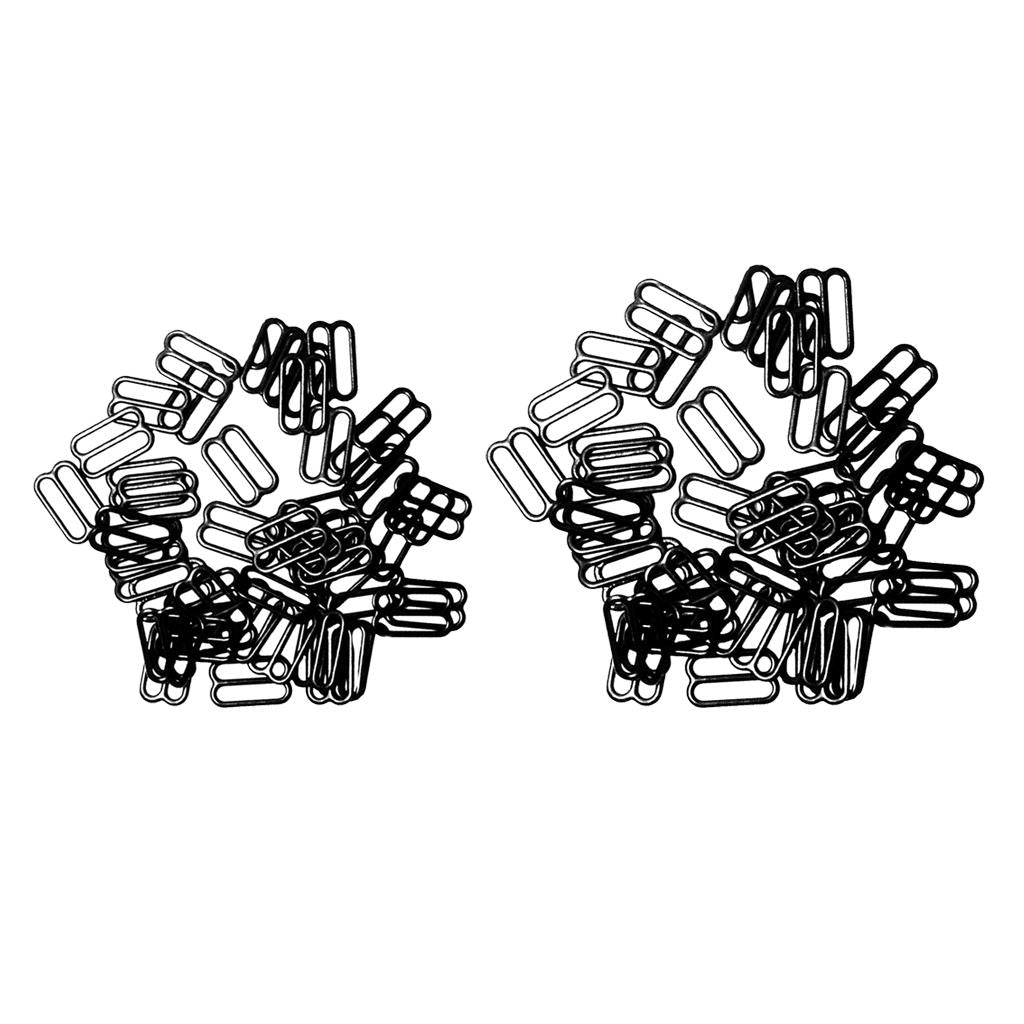 200Pcs Metal Lingerie Hardware Sewing Clip Hook Eye for Bra Straps 15mm 20mm