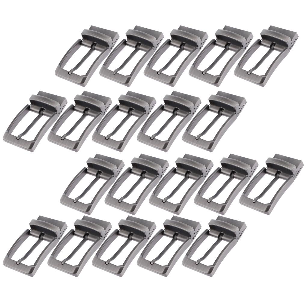 20pcs Men Antique Belt Buckle Single Prong Rectangular Pin Buckle Reversible