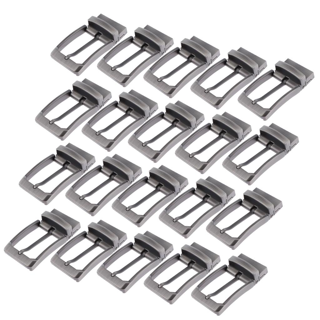 20pcs Men Antique Belt Buckle Single Prong Rectangular Pin Buckle Reversible