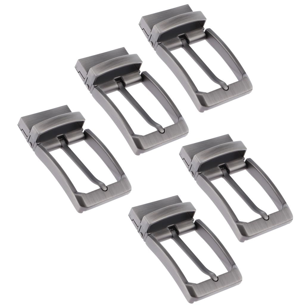 5pcs Mens Antique Belt Buckle Single Prong Rectangular Pin Buckle Reversible