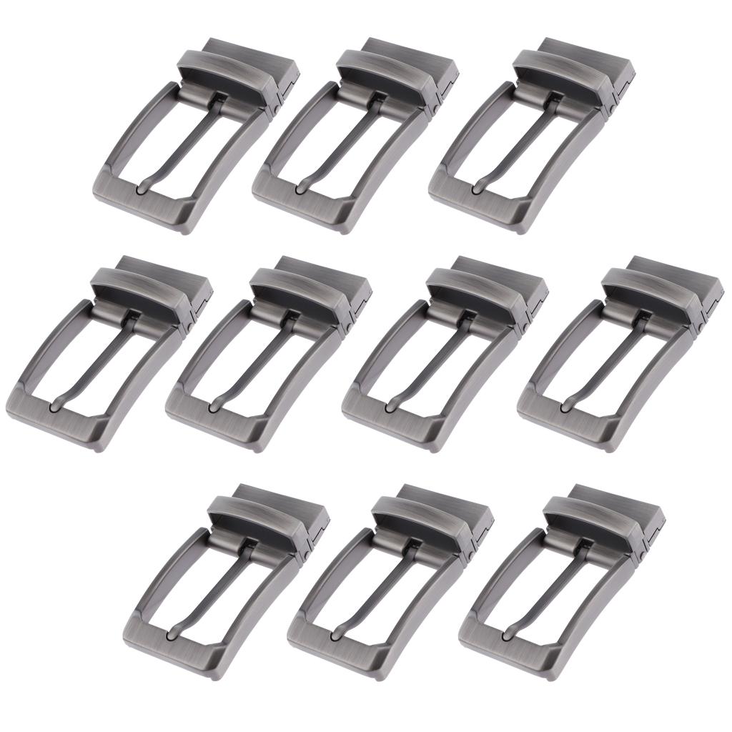 10pcs Men Antique Belt Buckle Single Prong Rectangular Pin Buckle Reversible