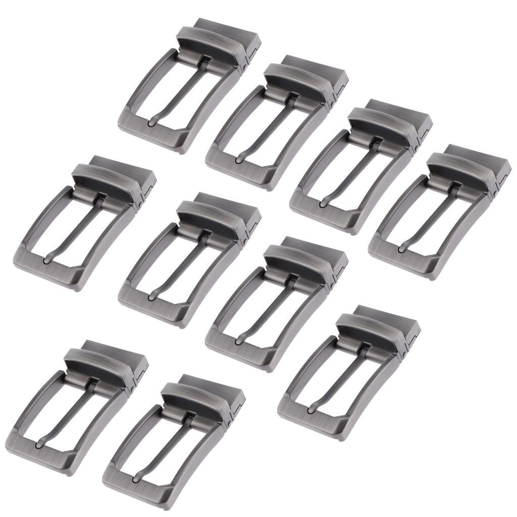 10pcs Men Antique Belt Buckle Single Prong Rectangular Pin Buckle Reversible