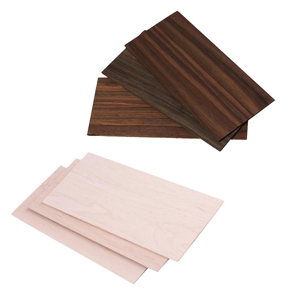 6 Pieces Maple & Rosewood Guitar Head Veneer Headplate for Luthier DIY