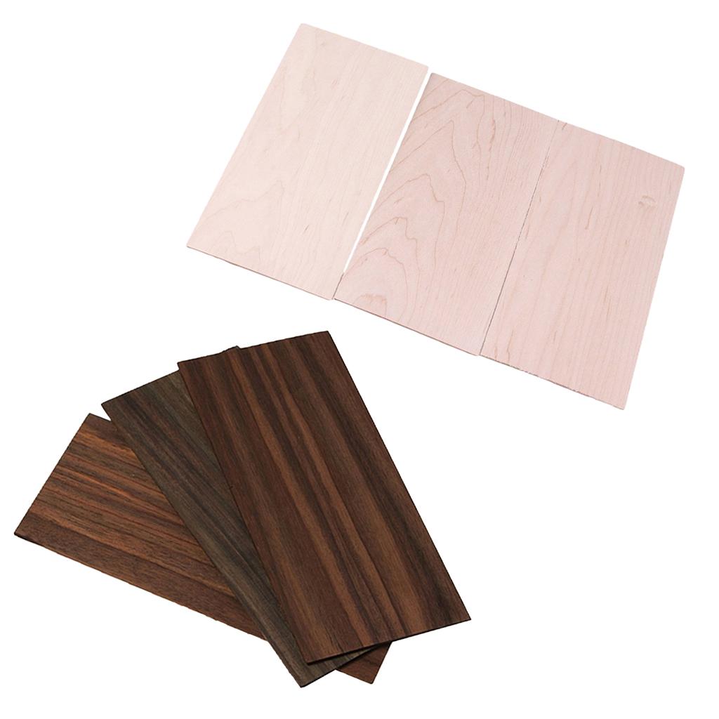 6 Pieces Maple & Rosewood Guitar Head Veneer Headplate for Luthier DIY