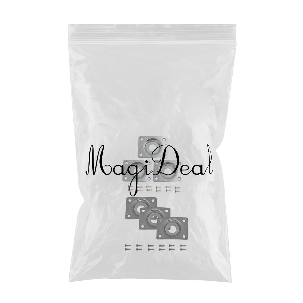 6pcs Universal Electric Guitar Jack Bass Output Socket Plate Rectangle