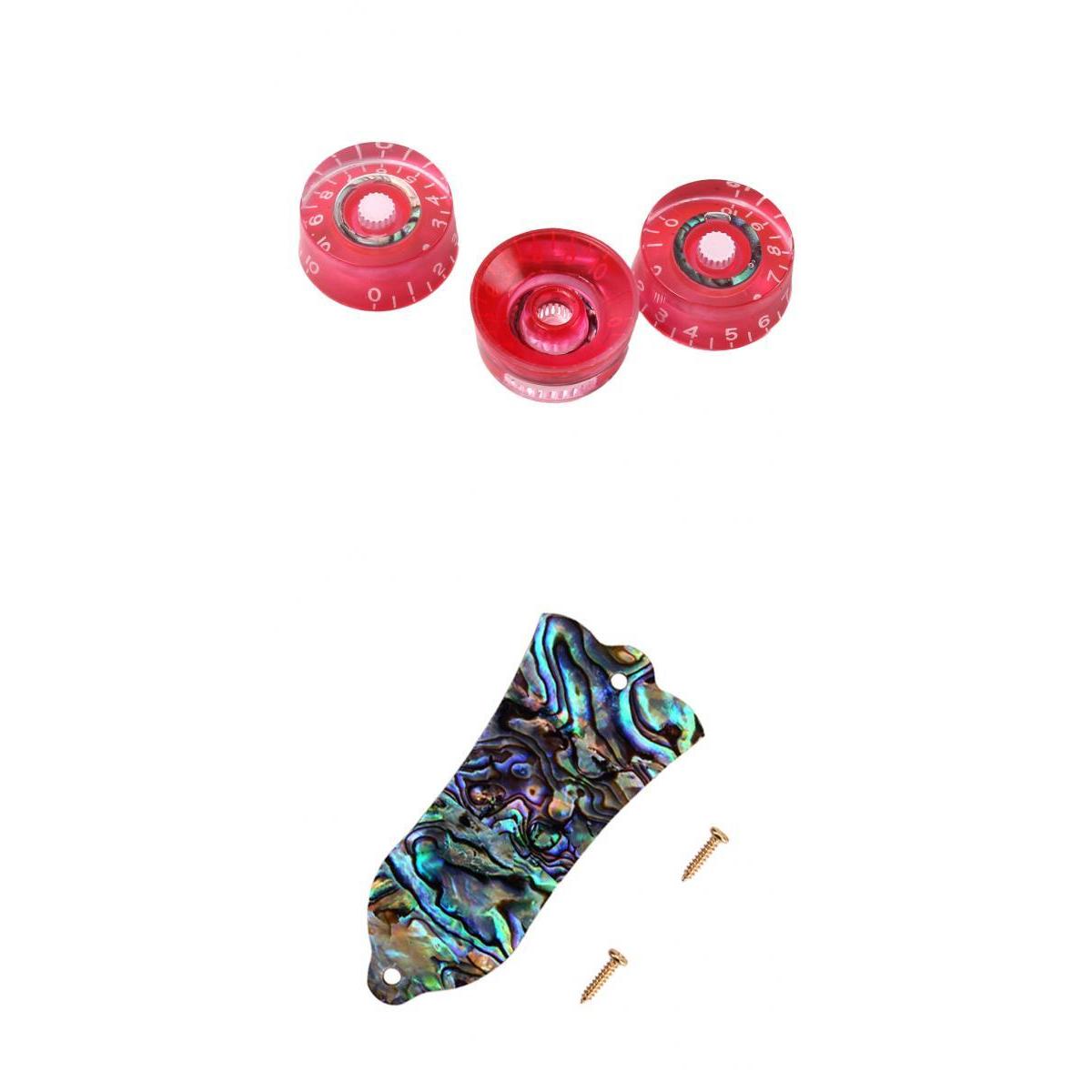 1 Set Guitar Truss Rod Cover+3 Pieces Speed Control Knob for Electric Guitar