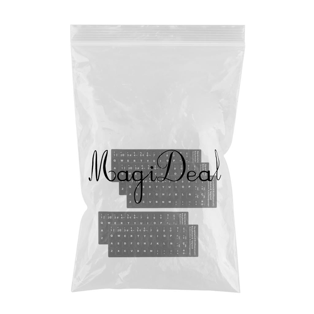 5xSpanish White Letters Keyboard Stickers Laptop Computer Protector Cover