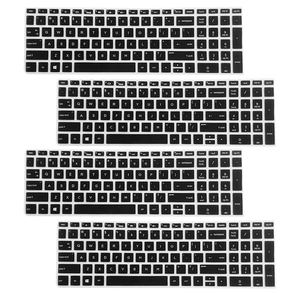 4x Silicone Notebook Keyboard Skin Cover for HP 15.6''BF Laptop Black