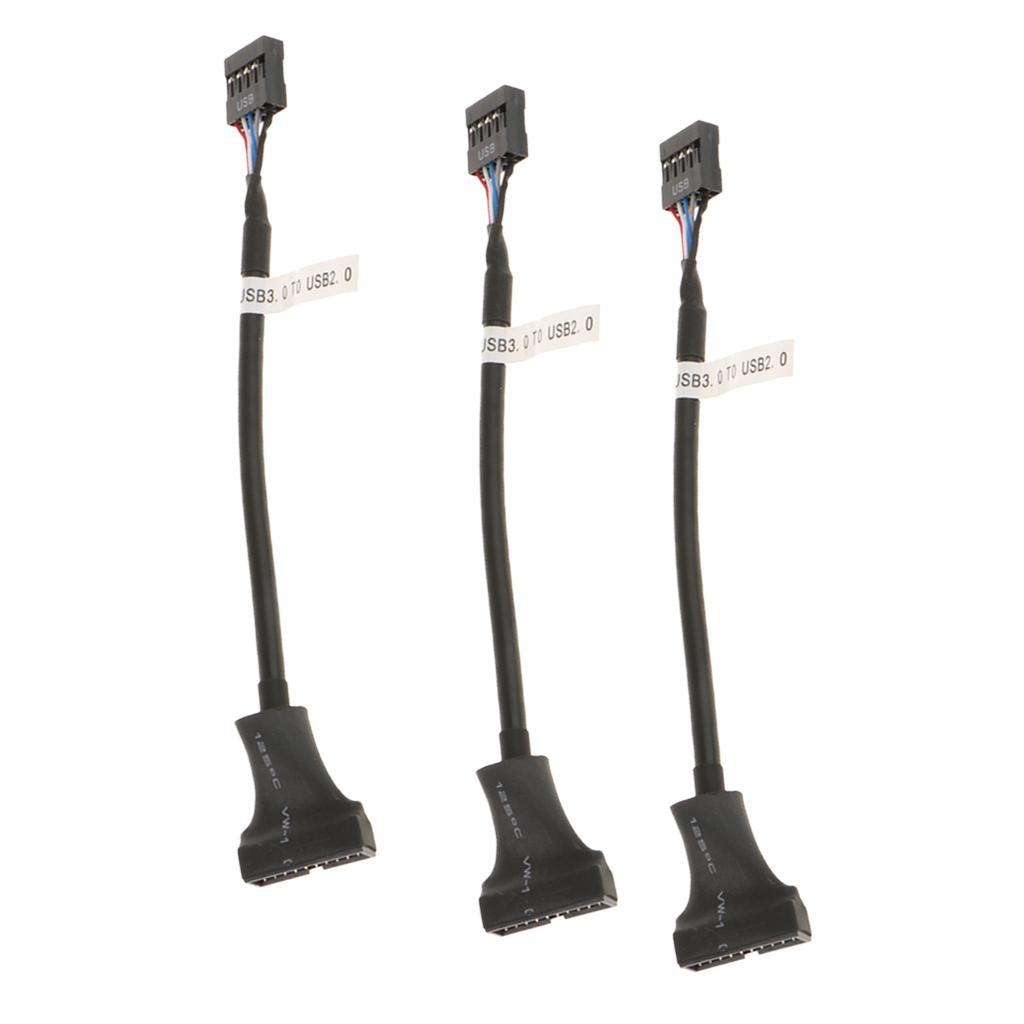 3x USB 3.0 20-pin Header Male to USB 2.0 9pin Female Adapter Converter Cable