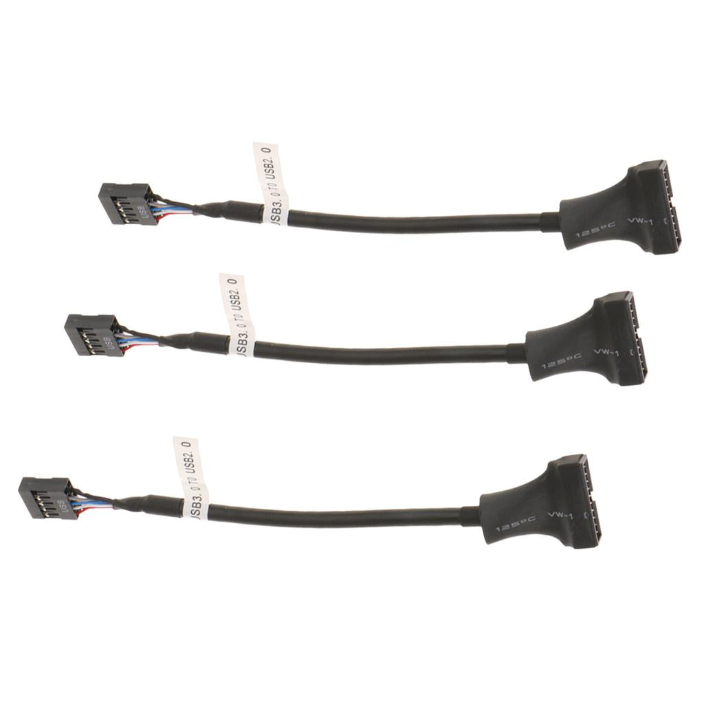 3x USB 3.0 20-pin Header Male to USB 2.0 9pin Female Adapter Converter Cable