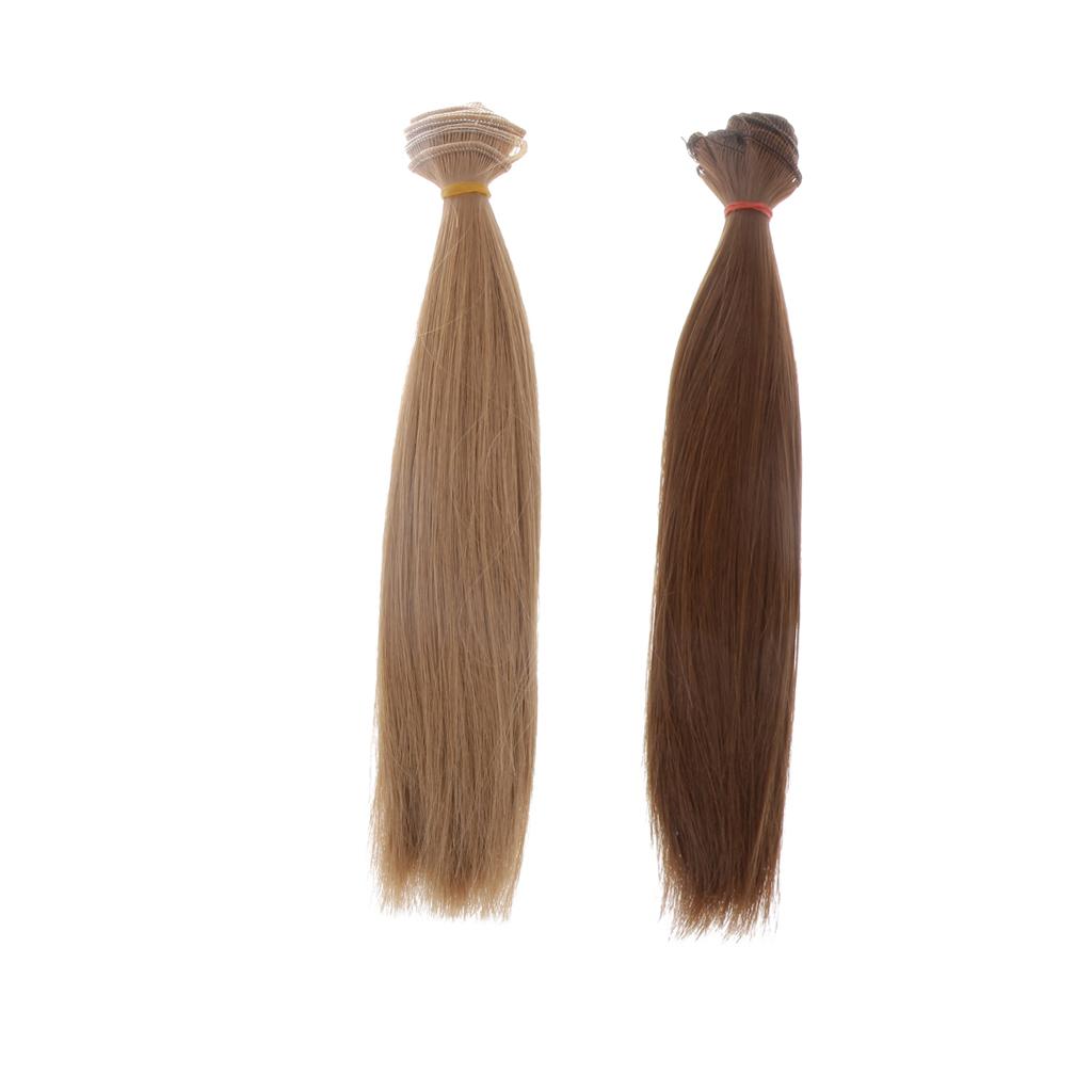 2pcs 25x100cm DIY Straight Hair Wig for 1/3 1/4 1/6 BJD Dolls Supplies