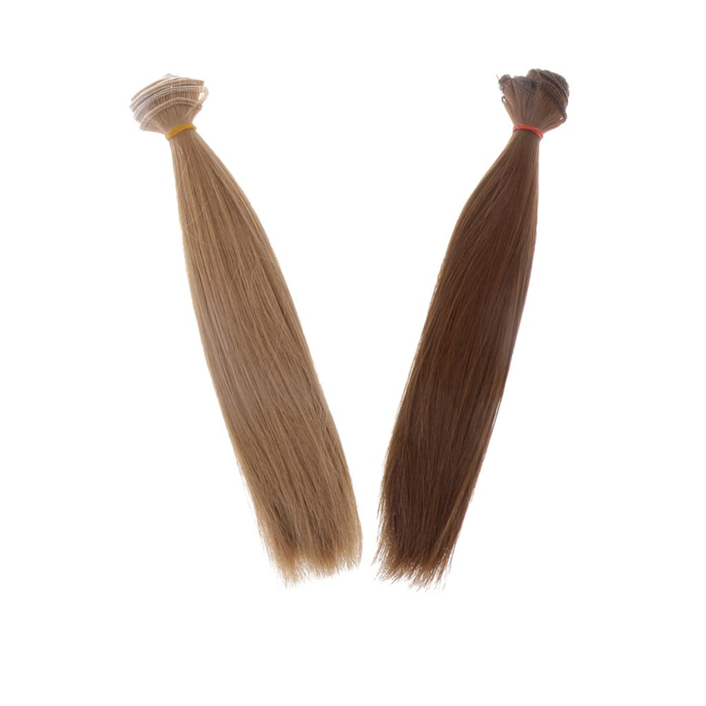 2pcs 25x100cm DIY Straight Hair Wig for 1/3 1/4 1/6 BJD Dolls Supplies