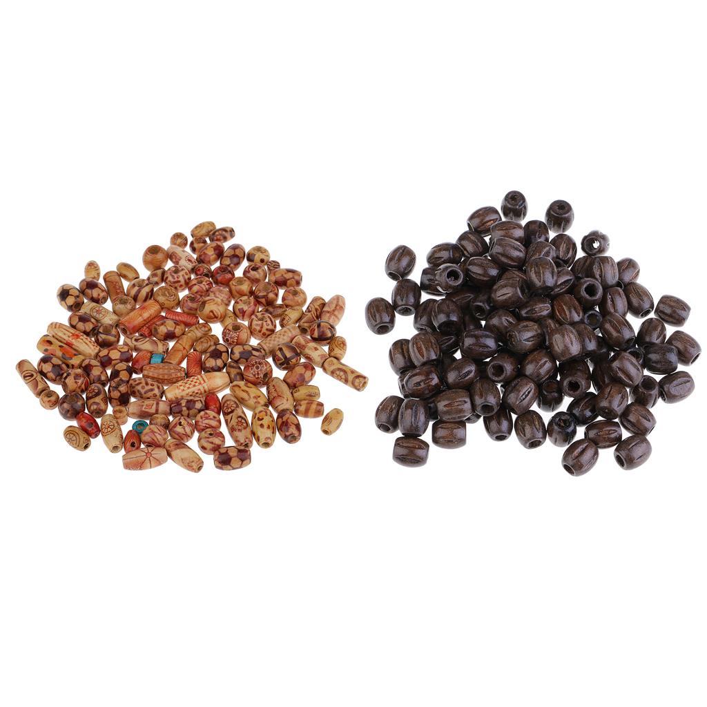 150 Pieces Carved Printed Wooden Beads Spacer Bead for Jewelry Making Charms