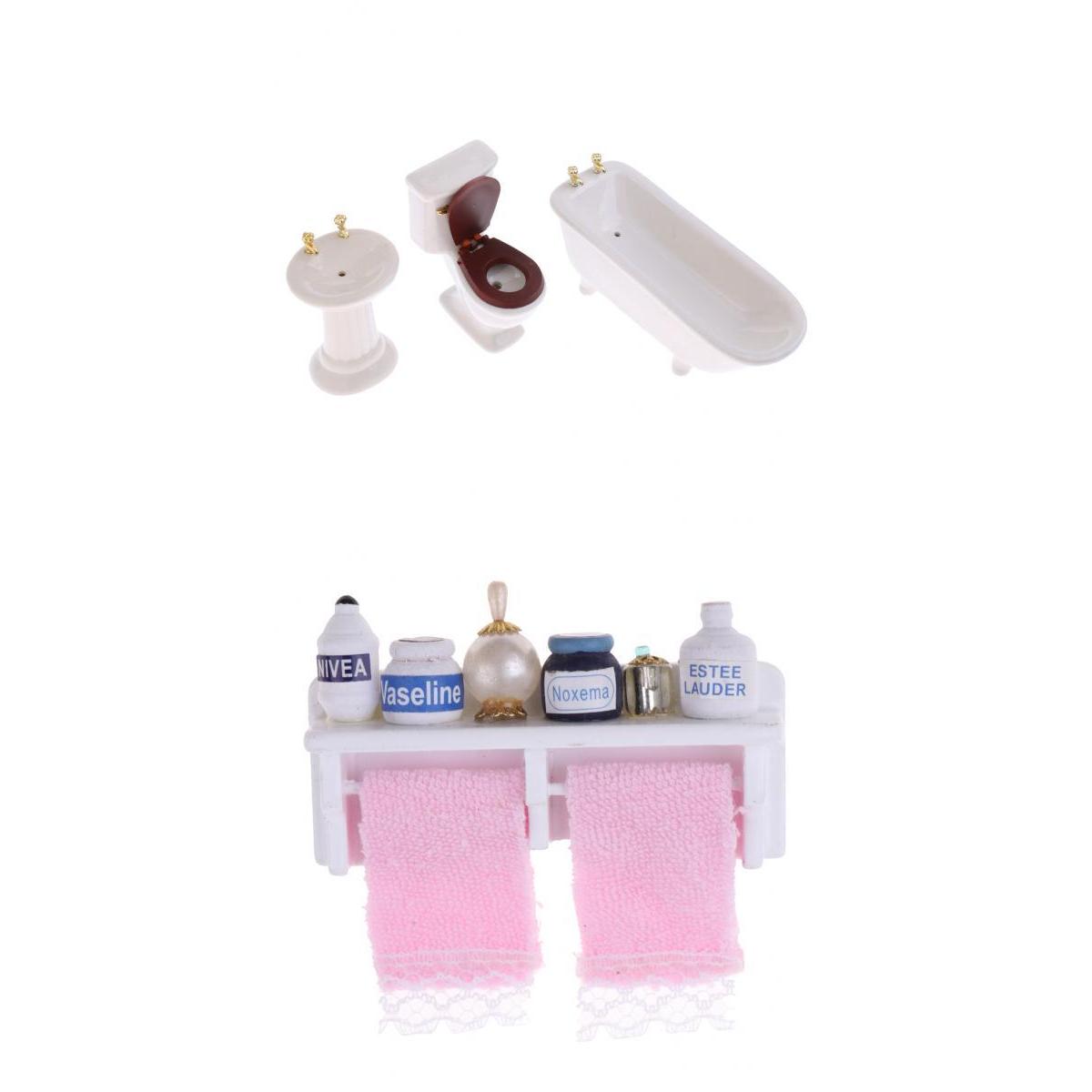 1/12 Scale Dollhouse Miniatures Bathroom Furniture Bathroom Set Room Decor