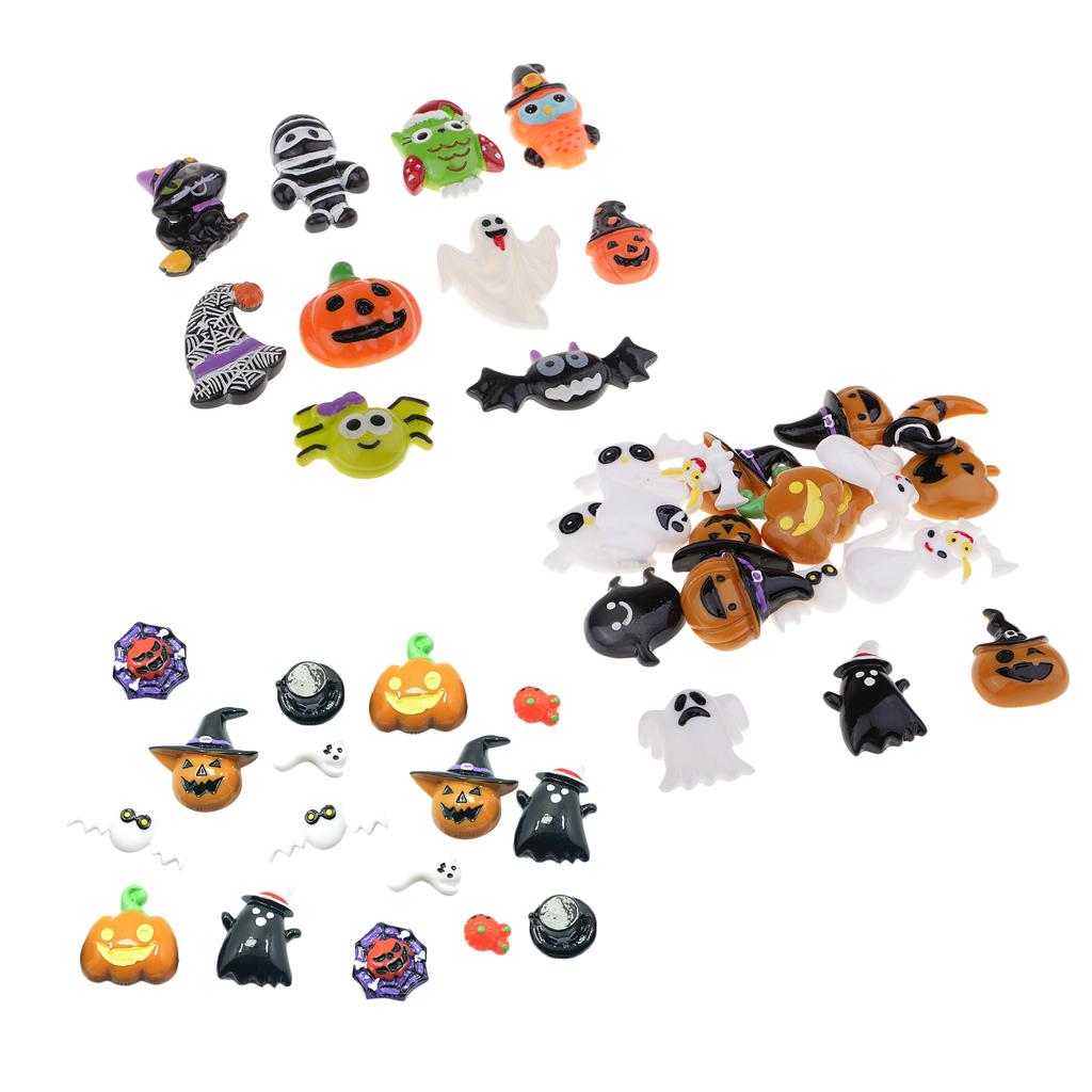 46 Pieces HALLOWEEN Resin Flatback Cabochons Embellishments DIY Phone Crafts