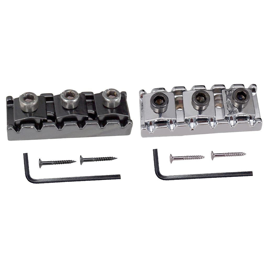 2x Guitar String Nut w/Wrench Screws Set for Electric Guitar Bridge 43mm