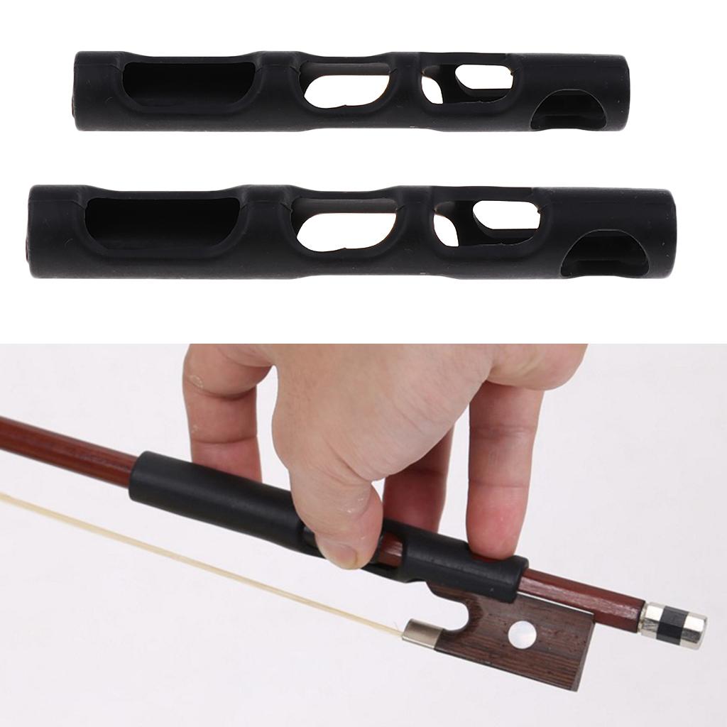 2 Pcs of Set Violin Bow Holder Hold Buddy for Violin Accessories 9.4cm+7.8cm