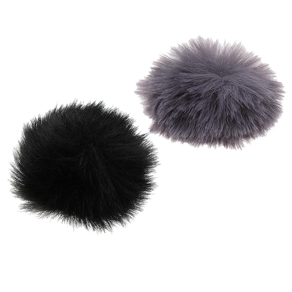 2 Pcs of Set Microphone Furry Windscreen Windshield Muff Mic Furry Cover